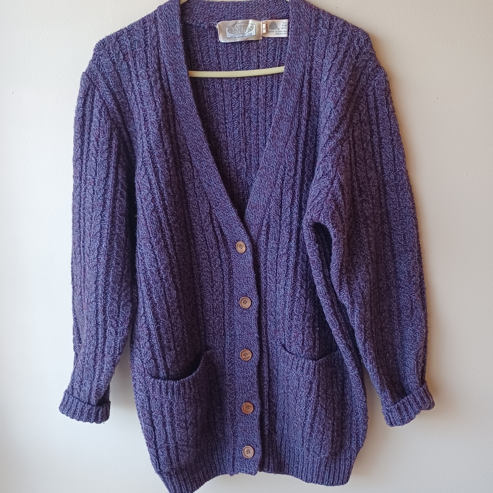 Vintage 100% Pure Wool Cardigan Sweater